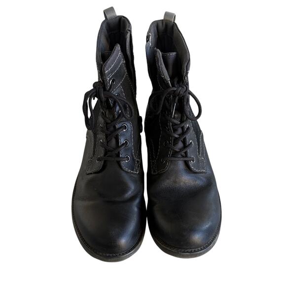 Clarks Darian Mid black leather and suede lace-up casual ankle boots men’s 11